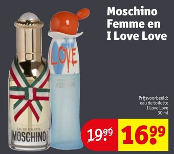 Kruidvat Moschino Femme en I Love Love aanbieding