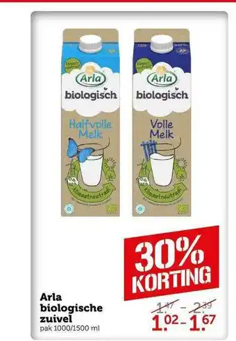 CoopCompact Arla Biologische Zuivel 30% Korting aanbieding