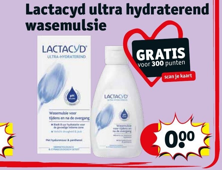 Lactacyd ultra hydraterend wasemulsie aanbieding bij Kruidvat