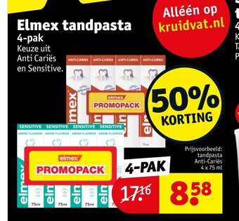 Kruidvat Elmex tandpasta 4-pak aanbieding