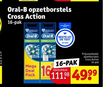 Kruidvat Oral-B opzetborstels Cross Action 16-pak aanbieding