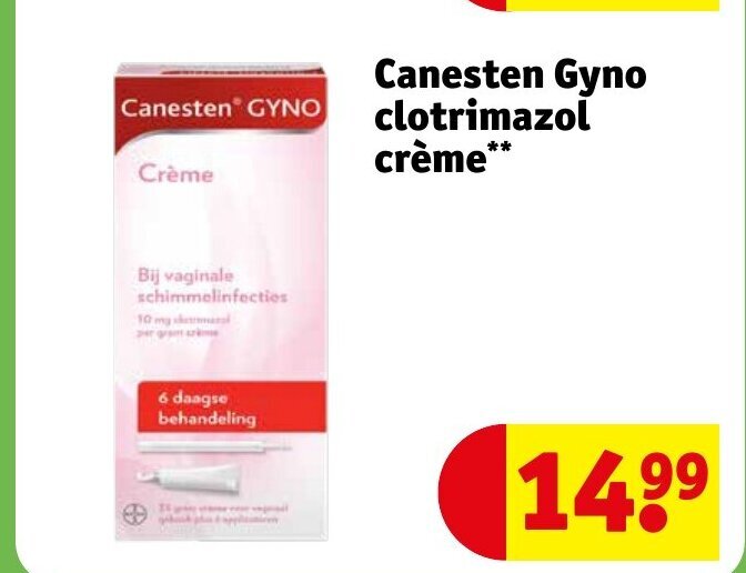 Canesten Gyno clotrimazol crème** aanbieding bij Kruidvat