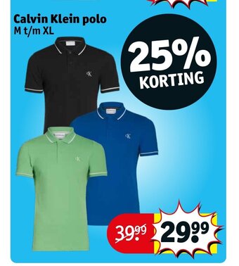 Kruidvat Calvin Klein polo M t/m XL aanbieding