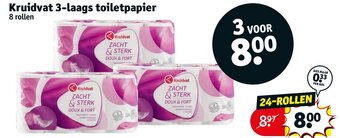 Kruidvat 3-laags toiletpapier 24-rollen aanbieding