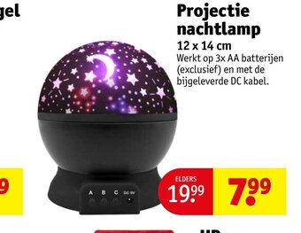 Kruidvat Projectie nachtlamp 12 x 14 cm aanbieding