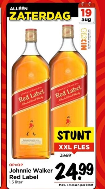 Vomar Voordeelmarkt OP=OP Johnnie Walker Red Labe 1.5 liter l aanbieding