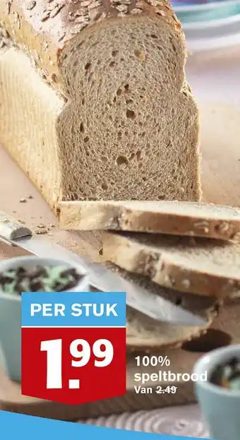 Hoogvliet 100% Speltbrood aanbieding