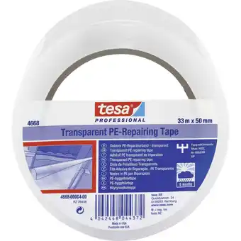 Conrad Tesa tesa 04668-00004-01 reparatietape tesa professional transparant (l x b) 33 m x 50 mm 1 stuk(s) aanbieding