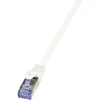 Conrad Logilink cq4081s rj45 netwerkkabel, patchkabel s/ftp 7.50 m wit vergulde steekcontacten, vlambestendig, snagless 1 stuk(s) aanbieding