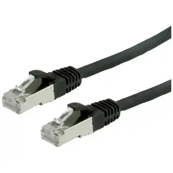 Conrad Value 21.99.1275 rj45 netwerkkabel, patchkabel cat 6 s/ftp 7.00 m zwart afgeschermd (dubbel), halogeenvrij, vlambestendig 1 s aanbieding