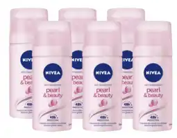 De Online Drogist Nivea pearl & beauty deodorantspray mini voordeelverpakking 6x35ml aanbieding
