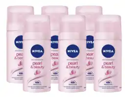 De Online Drogist Nivea pearl & beauty deodorantspray mini voordeelverpakking 6x35ml aanbieding