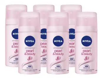 De Online Drogist Nivea pearl & beauty deodorantspray mini voordeelverpakking 6x35ml aanbieding