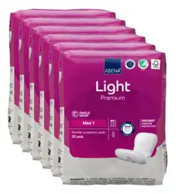 De Online Drogist Abena light premium mini 1 inlegverband - multiverpakking 6x20st aanbieding