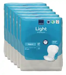 De Online Drogist Abena light premium super 4 inlegverband - multiverpakking 6x30st aanbieding