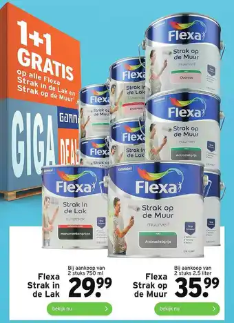 GAMMA Flexa Strak In De Lak Of Flexa Strak Op De Muur 1+1 Gratis aanbieding