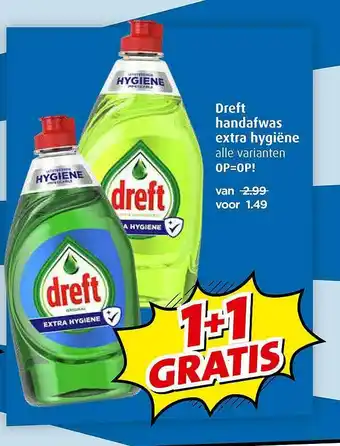 Boni Dreft Handafwas Extra Hygiëne 1+1 Gratis aanbieding