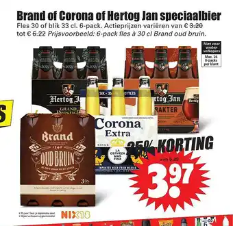 Dirk Brand Of Corona Of Hertog Jan Speciaalbier 25% Korting aanbieding