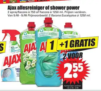 Dirk Ajax Allesreiniger Of Shower Power 1+1 Gratis aanbieding