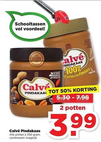 PLUS Calvé Pindakaas Tot 50% Korting aanbieding