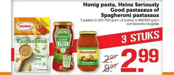 Coop Honig Pasta, Heinz Seriously Good Pastasaus Of Spagheroni Pastasaus aanbieding