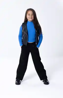Wehkamp Kids only girl imitatieleren gilet kogvera zwart aanbieding