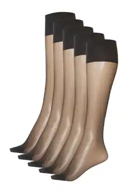 Wehkamp Anytime panty kniekousen 20 denier - set van 5 zwart aanbieding