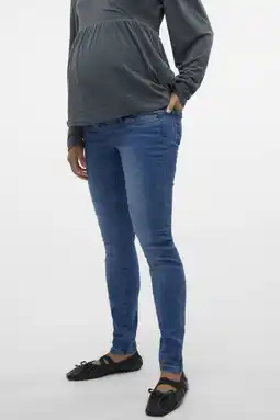 Wehkamp Mamalicious slim fit zwangerschapsjeans mlmila medium blue denim aanbieding