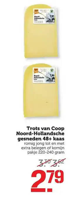 Coop Trots Van Coop Noord-Hollandsche Gesneden 48+ Kaas aanbieding