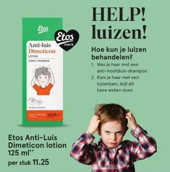 Etos Etos anti-luis dimeticon lotion 125 ml** aanbieding