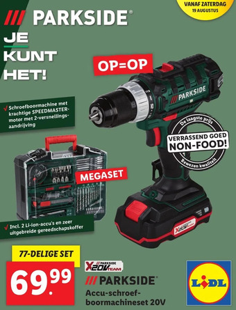 Lidl Accu-schroefboormachineset 20v aanbieding