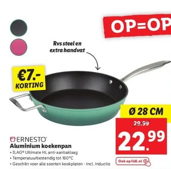 Lidl Ernesto aluminium koekenpan aanbieding