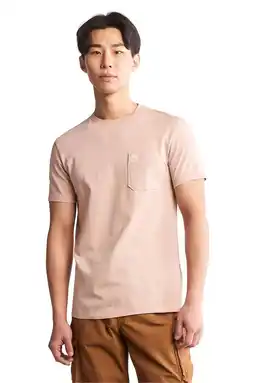 Wehkamp Timberland slim fit t-shirt van biologisch katoen oudroze aanbieding