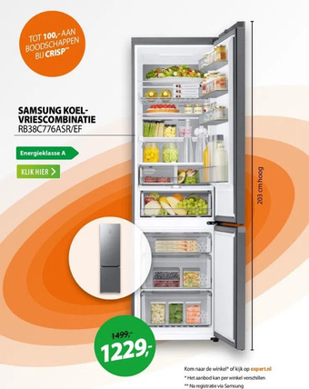 Expert Samsung koelvriescombinatie rb38c776asr/ef aanbieding