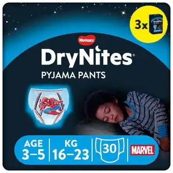 Wehkamp Huggies drynites® luierbroekjes - jongens - 3 tot 5 jaar (16 - 23 kg) - 30 stuks aanbieding