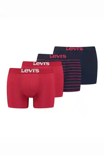 Wehkamp Levi's boxershort solid basic & vintage stripe (set van 4) aanbieding