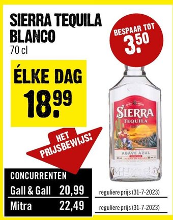 Dirck 3 SIERRA TEQUILA BLANCO 70 cl aanbieding