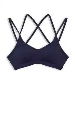 Wehkamp Esprit women beach niet-voorgevormde bikinitopje donkerblauw aanbieding