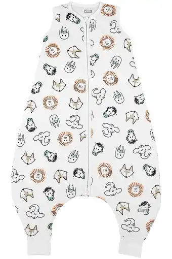 Wehkamp Meyco gevoerde baby slaapzak jumper animal wit/bruin/zwart aanbieding