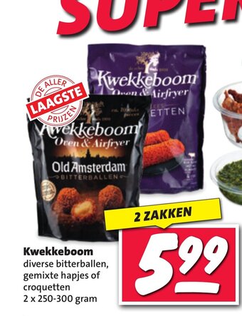 Nettorama Kwekkeboom diverse bitterballen, gemixte hapjes of croquetten 2 ZAKKEN aanbieding