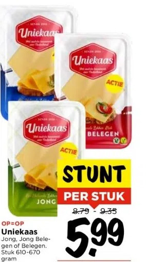 Vomar Voordeelmarkt Uniekaas aanbieding