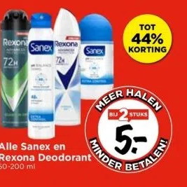 Vomar Voordeelmarkt Alle sanex en rexona deodorant aanbieding