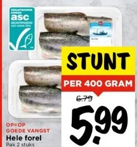 Vomar Voordeelmarkt Goede vangst hele forel aanbieding