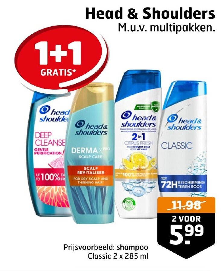 Head & Shoulders M.u.v. multipakken. aanbieding bij Trekpleister