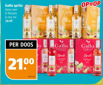 Poiesz Gallo spritz doos van 6 flessen a 750ml aanbieding