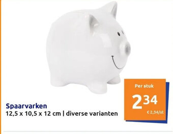 Action Spaarvarken 12,5 x 10,5 x 12 cm | diverse varianten aanbieding