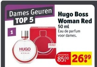 Kruidvat Hugo boss woman red aanbieding