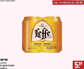 ALDI Leffe 4-pack tripel aanbieding