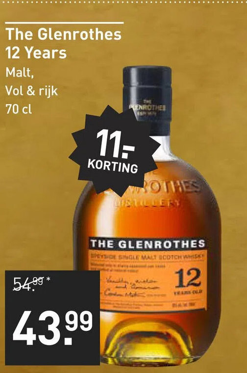 The glenrothes 12 years 70cl whisky aanbieding bij Gall & Gall
