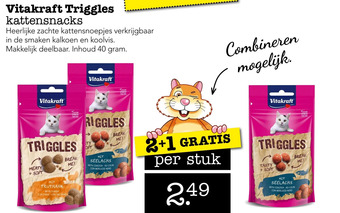 Dierspecialist Vitakraft triggles kattensnacks aanbieding